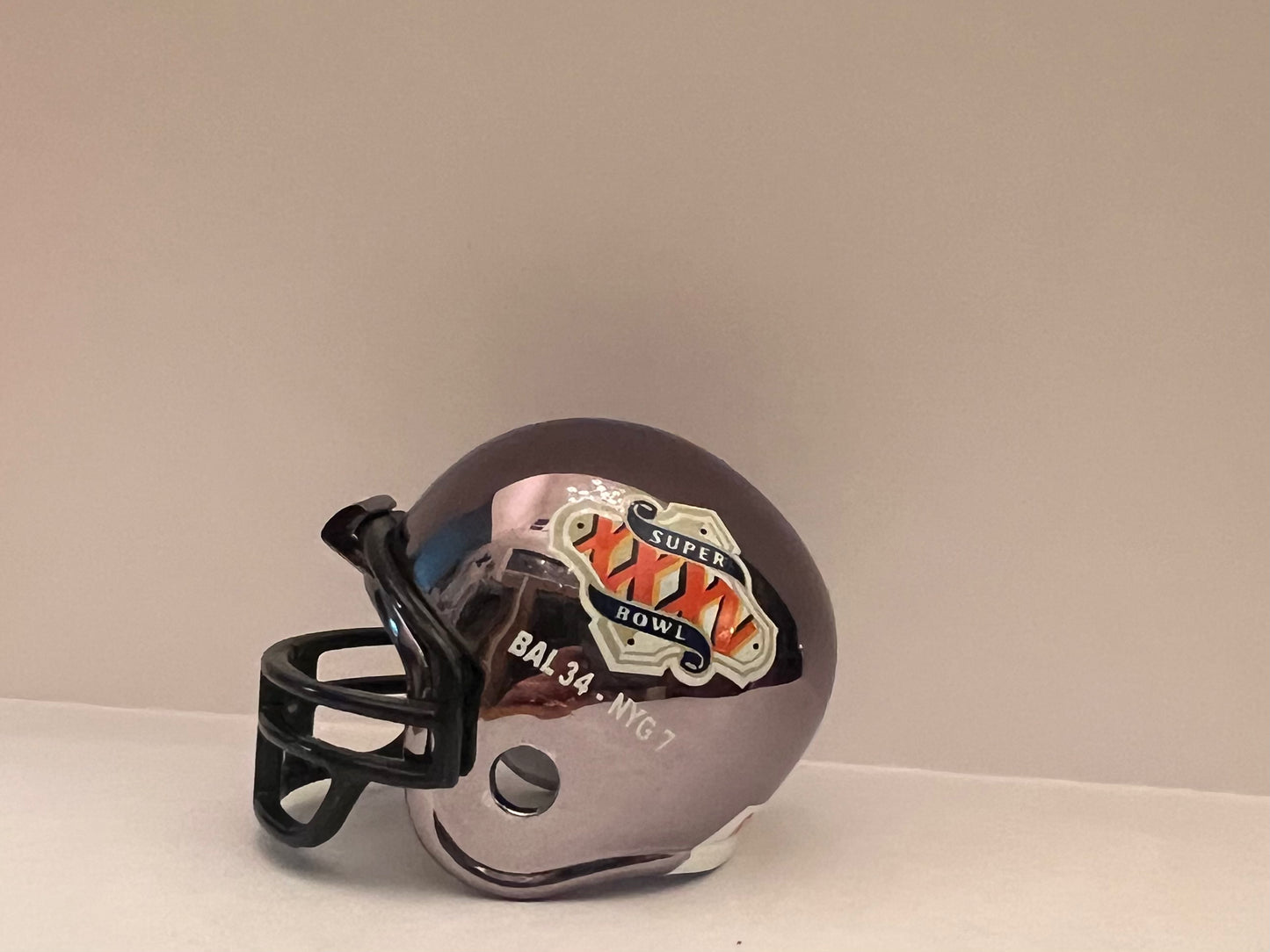 Baltimore Ravens Riddell NFL Pocket Pro Helmet Super Bowl XXXV Championship Chrome WESTBROOKSPORTSCARDS