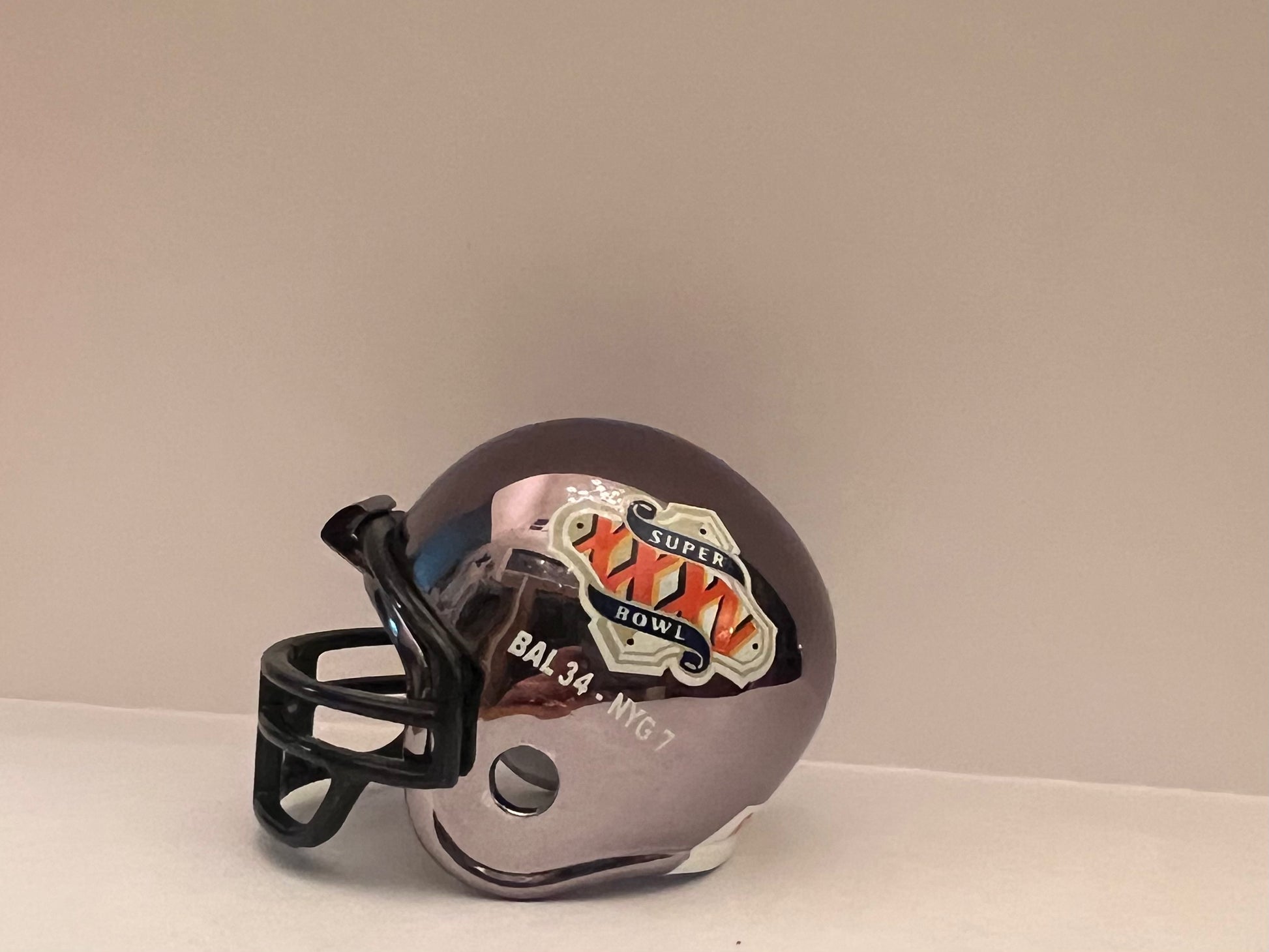 Baltimore Ravens Riddell NFL  Pocket Pro Helmet Super Bowl XXXV Championship Chrome  WESTBROOKSPORTSCARDS