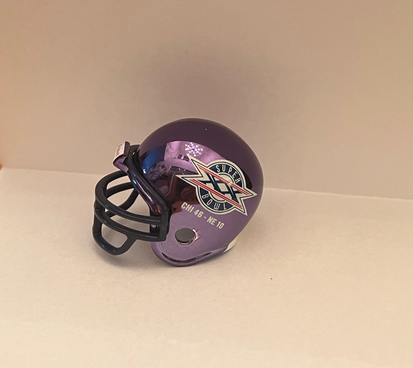 Chicago Bears Riddell NFL Pocket Pro Helmet Super Bowl XX Championship Chrome WESTBROOKSPORTSCARDS