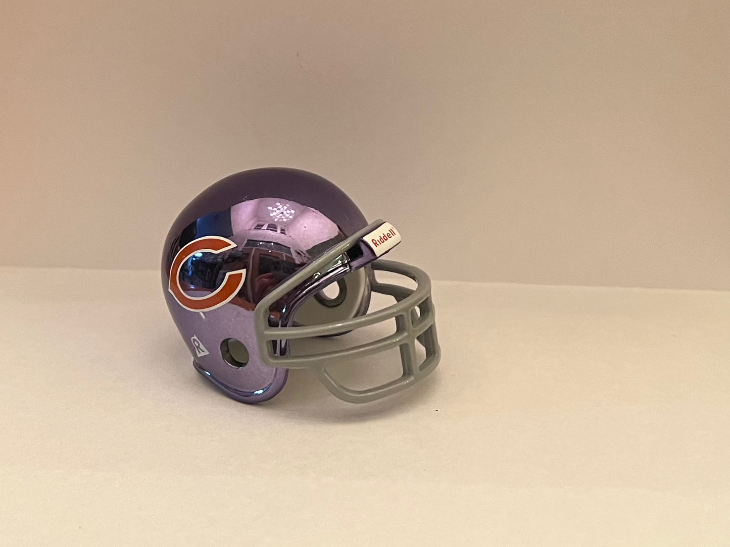 Chicago Bears Riddell NFL Chrome Pocket Pro Helmet 1974-82 Throwback (Orange C with Grey Mask) WESTBROOKSPORTSCARDS