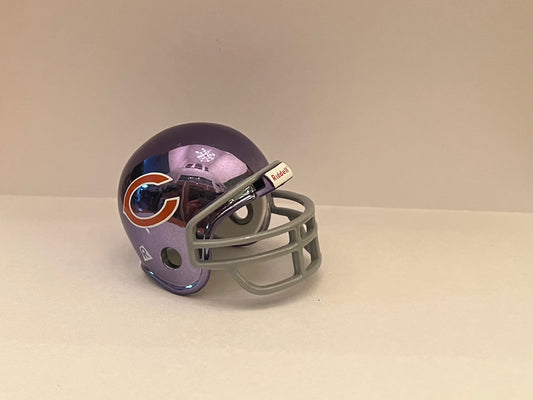Chicago Bears Riddell NFL Chrome Pocket Pro Helmet 1974-82 Throwback (Orange C with Grey Mask)  WESTBROOKSPORTSCARDS
