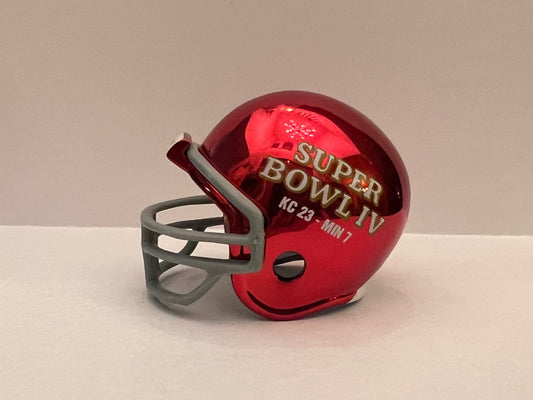 Kansas City Chiefs Riddell NFL Pocket Pro Helmet Super Bowl IV Championship Chrome Throwback  WESTBROOKSPORTSCARDS