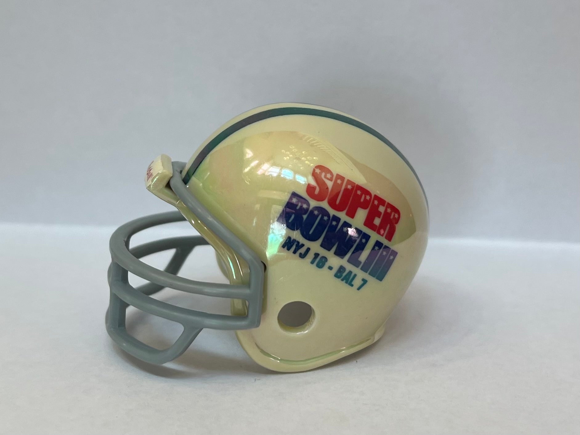 New York Jets Riddell NFL Pocket Pro Helmet Super Bowl III Championship Chrome (1 Helmet)  WESTBROOKSPORTSCARDS