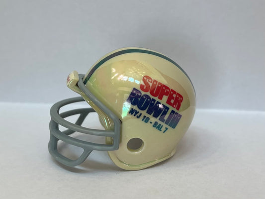 New York Jets Riddell NFL Pocket Pro Helmet Super Bowl III Championship Chrome (1 Helmet)  WESTBROOKSPORTSCARDS   