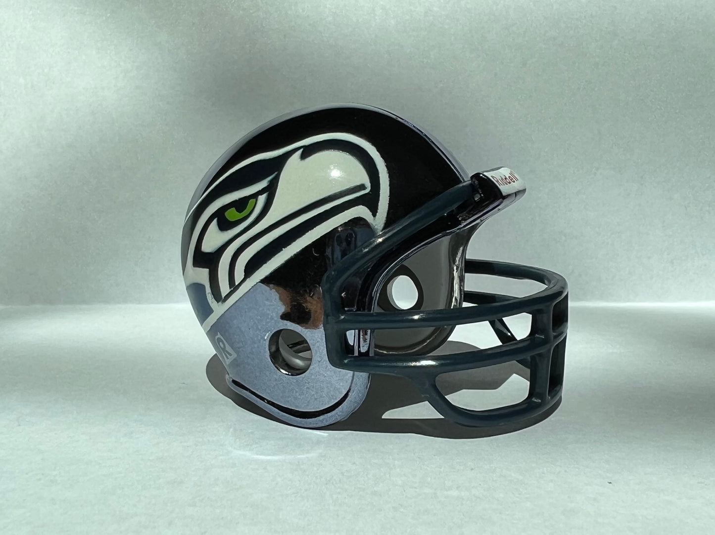 Seattle Seahawks Riddell NFL Pocket Pro 1976-82 Throwback Chrome (Grey mask)  WESTBROOKSPORTSCARDS