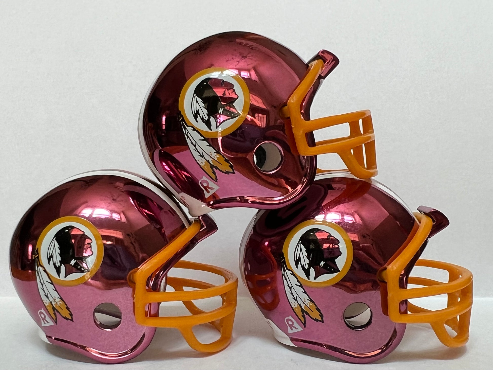 Washington Redskins Riddell NFL Pocket Pro Helmets Super Bowl XVII, XXII, and XXVI Championship Chrome (3 Helmets)  WESTBROOKSPORTSCARDS