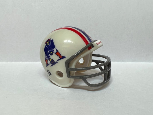 Boston Patriots New England Patriots Riddell NFL Pocket Pro Helmet 1964-1980 Throwback (White Helmet with Grey Mask)  WESTBROOKSPORTSCARDS