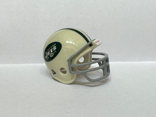 New York Jets Riddell NFL Pocket Pro Helmet 1965-67, 1972-1977 Throwback (White helmet with Grey Mask)  WESTBROOKSPORTSCARDS