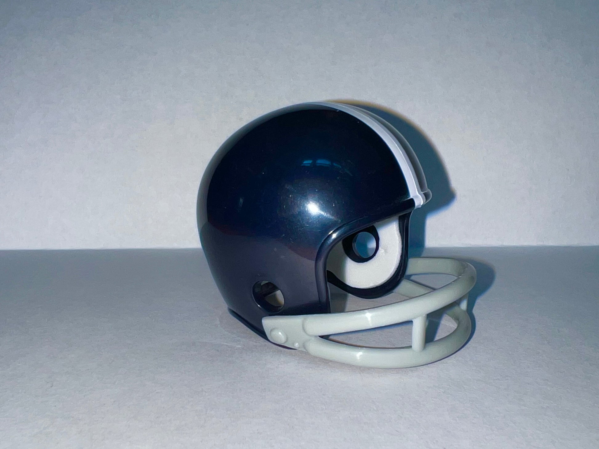 Baltimore Colts Riddell 2-Bar NFL Pocket Pro Helmet 1956 Throwback (Blue helmet with 2 shoes on back)  WESTBROOKSPORTSCARDS