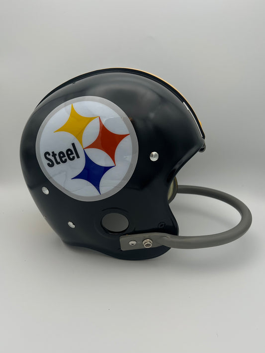 RK2 Style Suspension Football Helmet Pittsburgh Steelers 1962 Playoff Game Steel Sports Mem, Cards & Fan Shop:Fan Apparel & Souvenirs:Football-NFL Riddell   