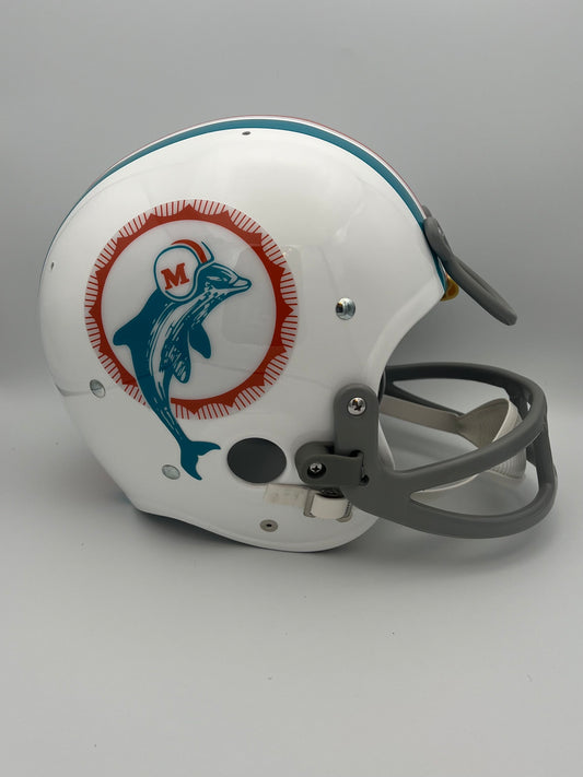TK2 Style Custom Football Helmet Miami Dolphins Larry Csonka Dungard Facemask Sports Mem, Cards & Fan Shop:Autographs-Original:Football-NFL:Helmets WESTBROOKSPORTSCARDS