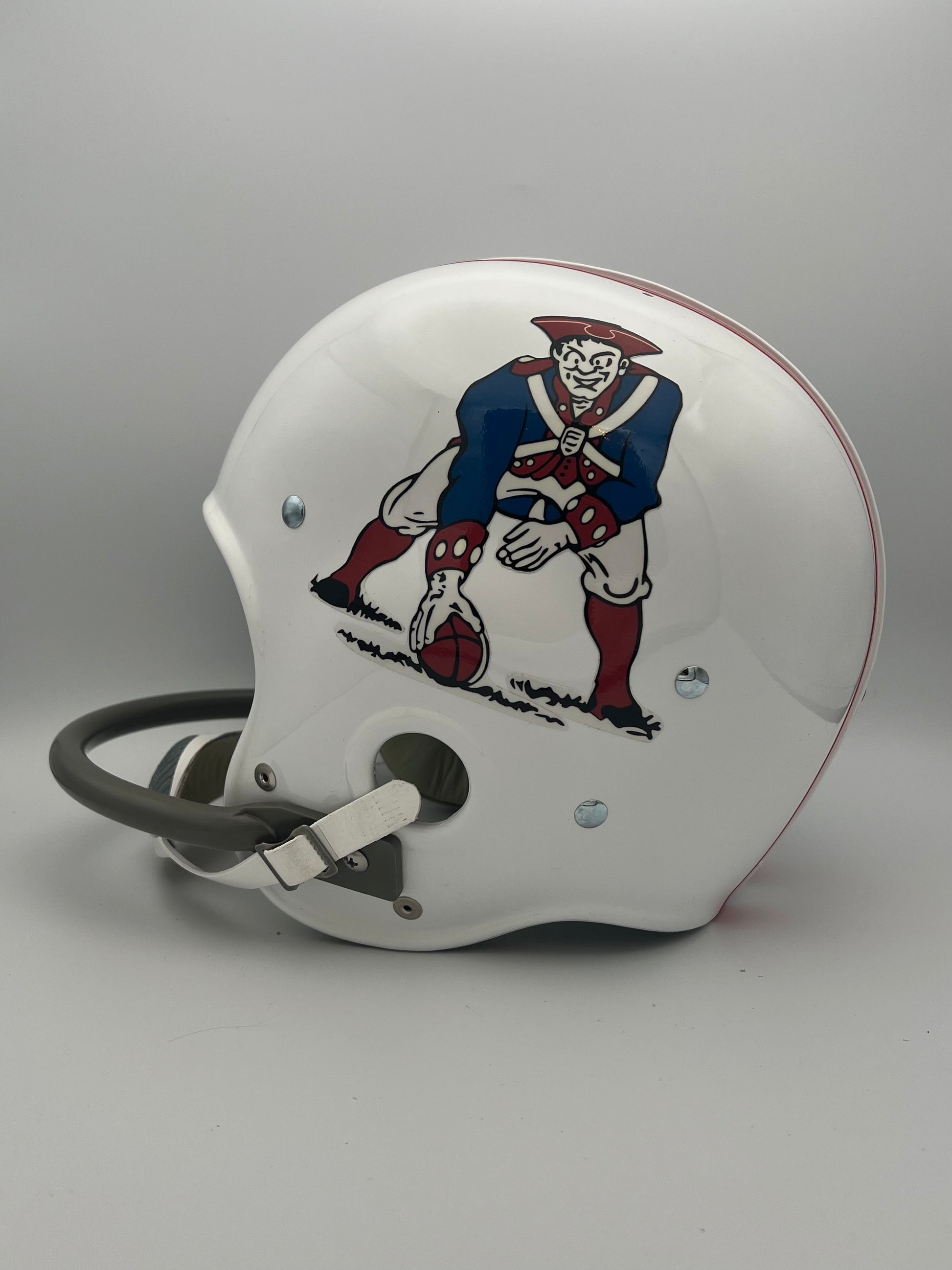 RK2 Style Football Helmet 1961 Boston Patriots Original Cartoon Patriot Logo Sports Mem, Cards & Fan Shop:Autographs-Original:Football-NFL:Helmets WESTBROOKSPORTSCARDS   