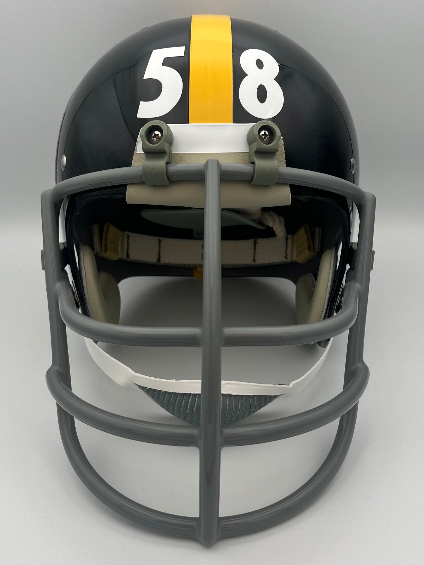 TK2 Style Custom Football Helmet Pittsburgh Steelers Jack Lambert NJOP Facemask Sports Mem, Cards & Fan Shop:Autographs-Original:Football-NFL:Helmets WESTBROOKSPORTSCARDS