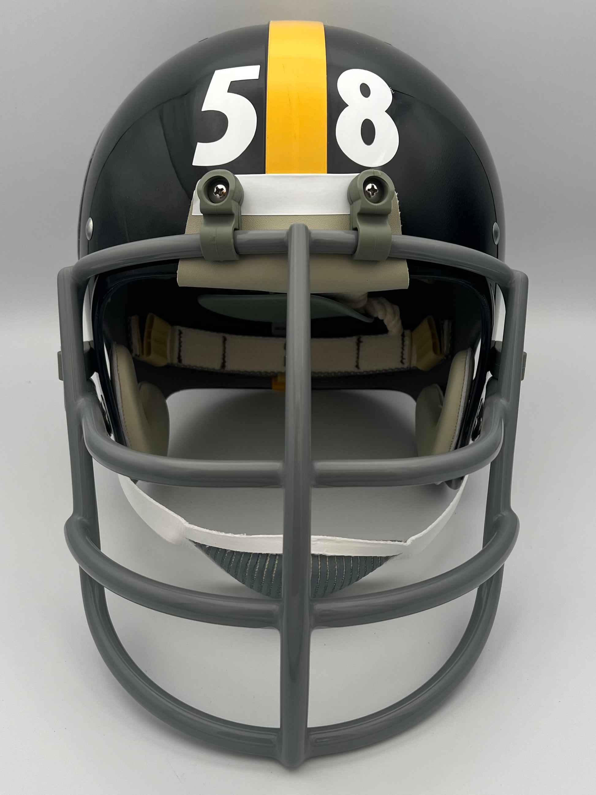 TK2 Style Custom Football Helmet Pittsburgh Steelers Jack Lambert NJOP Facemask Sports Mem, Cards & Fan Shop:Autographs-Original:Football-NFL:Helmets WESTBROOKSPORTSCARDS