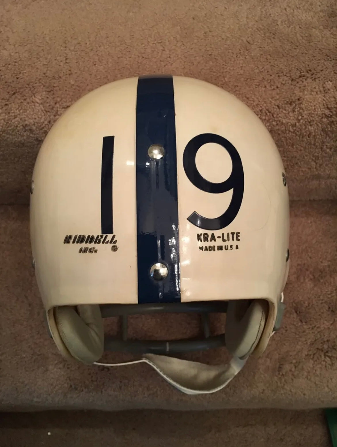 Vintage Riddell Kra-Lite Old Football TK Helmet 1971 Baltimore Colts John Unitas Sports Mem, Cards & Fan Shop:Fan Apparel & Souvenirs:Football-NFL Riddell   