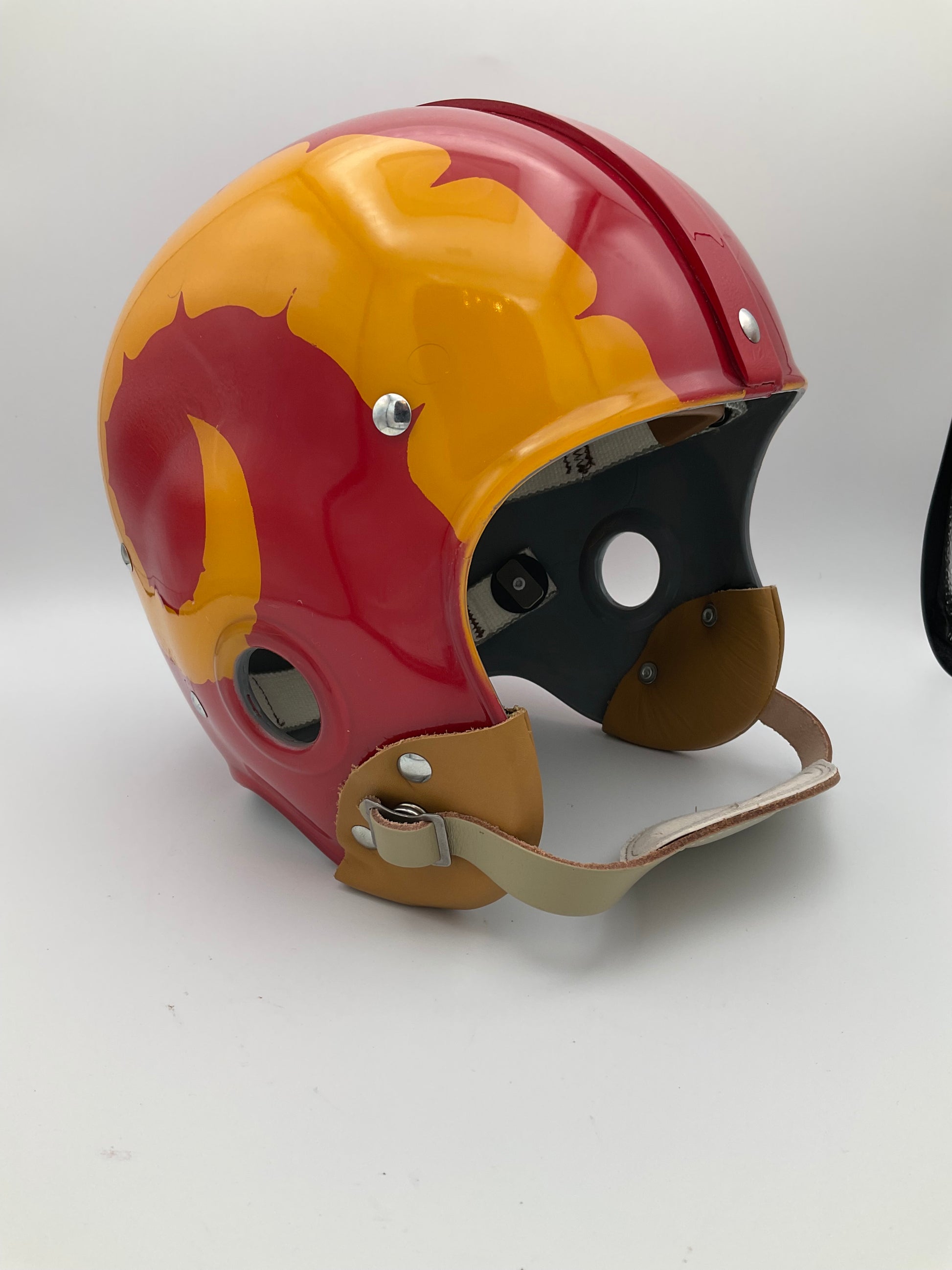 Los Angeles Rams Throwback RT2 Football Helmet 1949 Clear Shell Painted Horns Sports Mem, Cards & Fan Shop:Fan Apparel & Souvenirs:Football-NFL WESTBROOKSPORTSCARDS