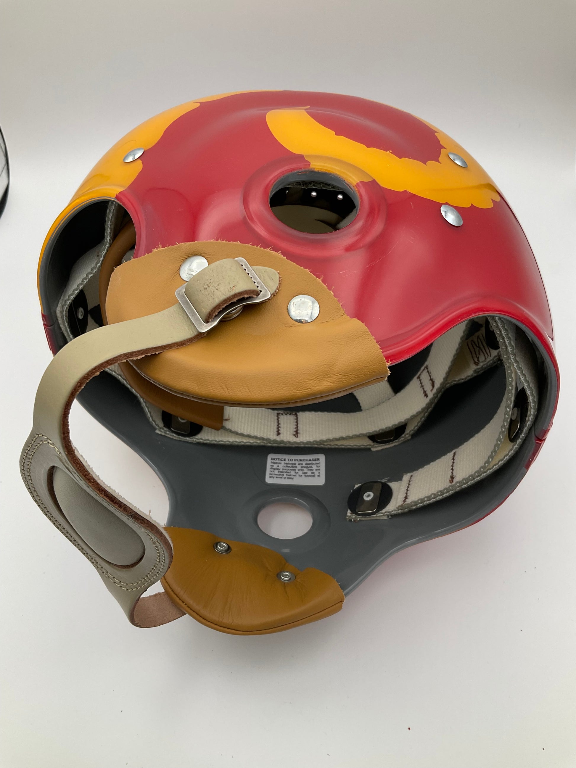 Los Angeles Rams Throwback RT2 Football Helmet 1949 Clear Shell Painted Horns Sports Mem, Cards & Fan Shop:Fan Apparel & Souvenirs:Football-NFL WESTBROOKSPORTSCARDS