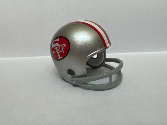 San Francisco 49ers Riddell NFL 2-Bar Pocket Pro Helmet 1962 Throwback (Silver helmet)  WESTBROOKSPORTSCARDS