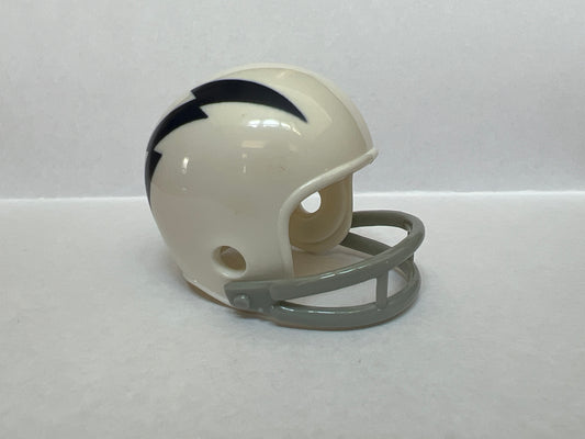 Los Angeles Chargers Riddell NFL 2-Bar Pocket Pro Helmet 1960 Throwback (White helmet Blue bolt)  WESTBROOKSPORTSCARDS   
