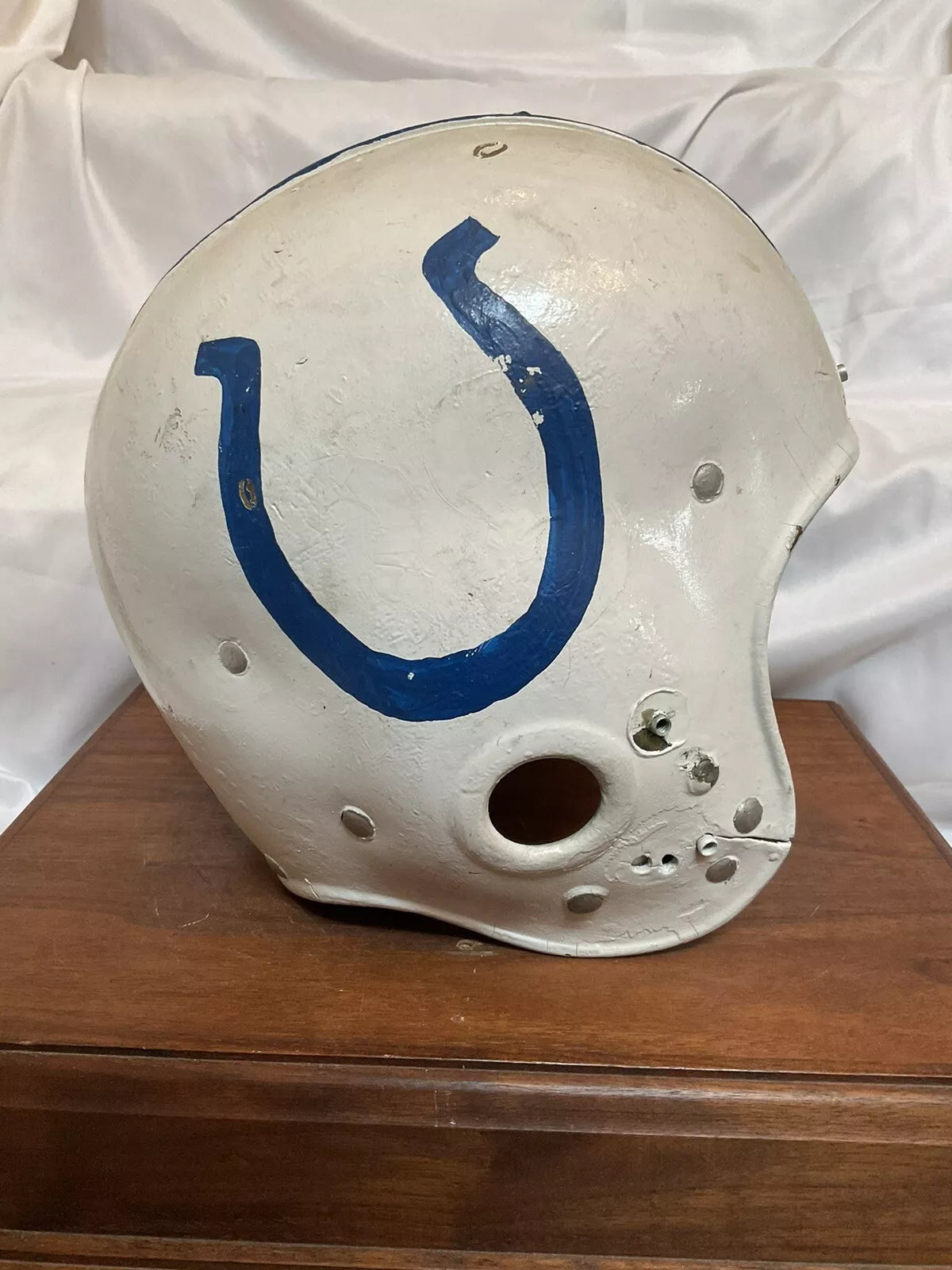 Vintage Original 1940s 1950s Riddell RT2 Football Helmet Custom Baltimore Colts WESTBROOKSPORTSCARDS