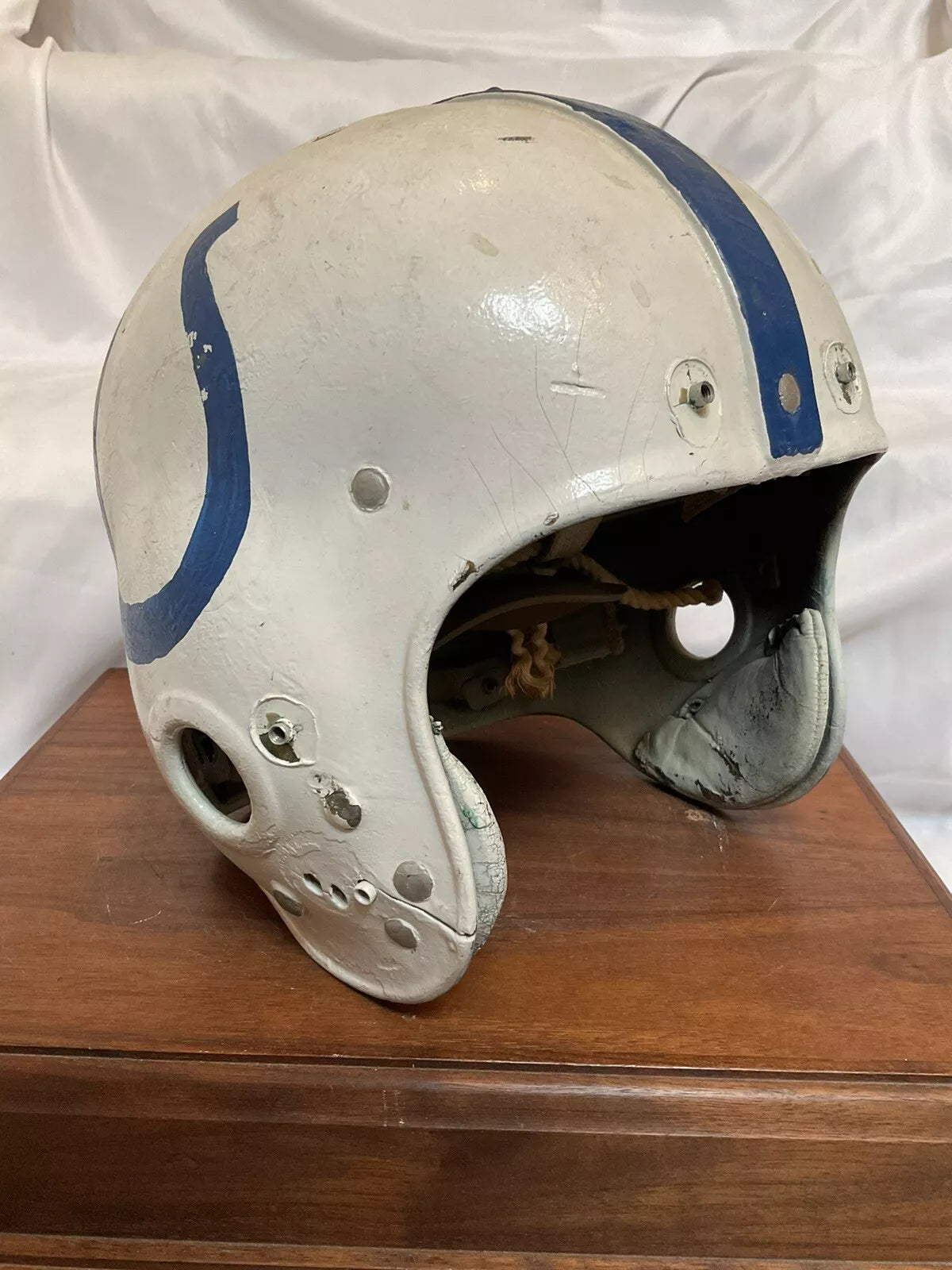 Vintage Original 1940s 1950s Riddell RT2 Football Helmet Custom Baltimore Colts WESTBROOKSPORTSCARDS