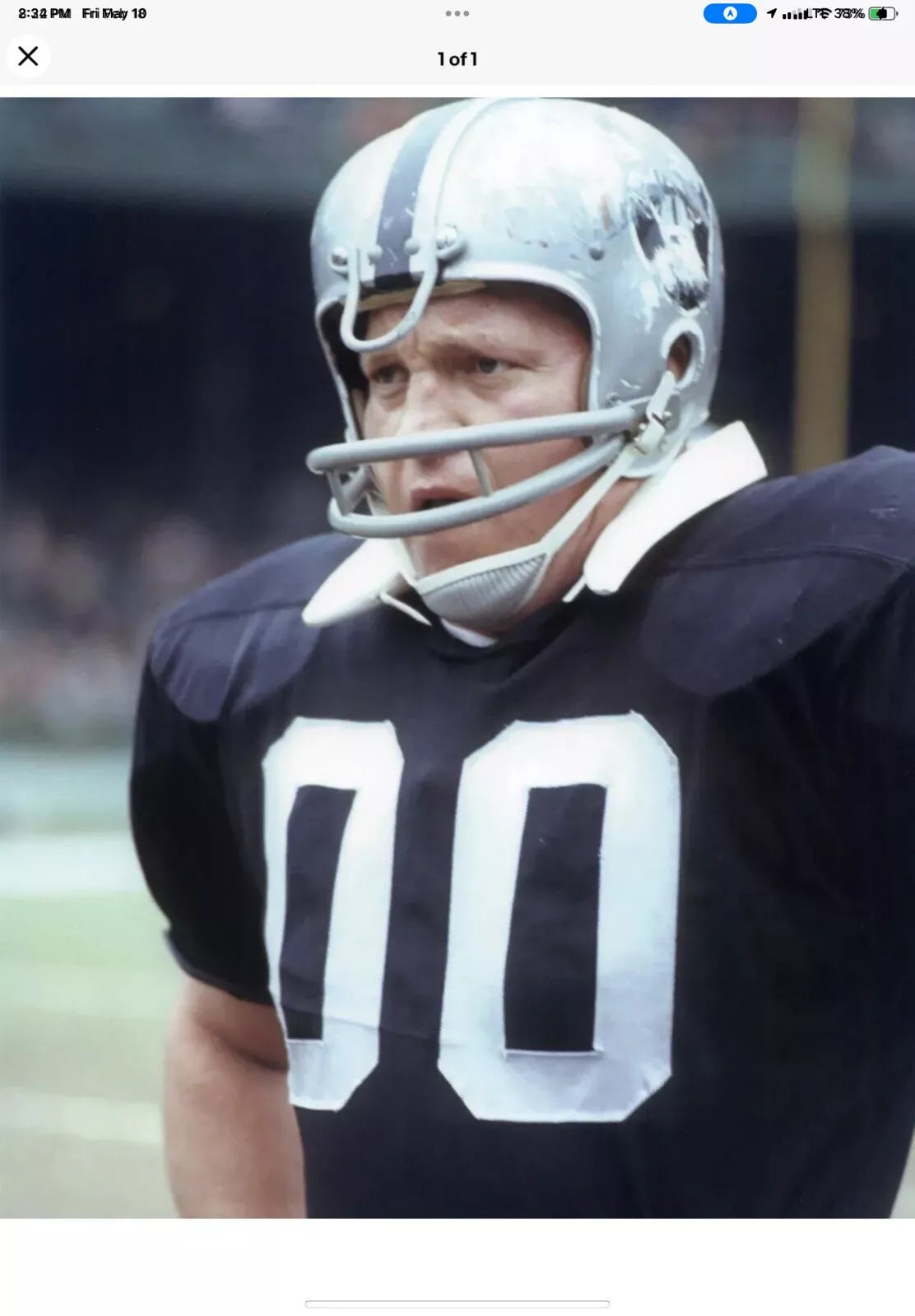 Riddell Kra-Lite RK2 Suspension Football Helmet Oakland Raiders Jim Otto  WESTBROOKSPORTSCARDS
