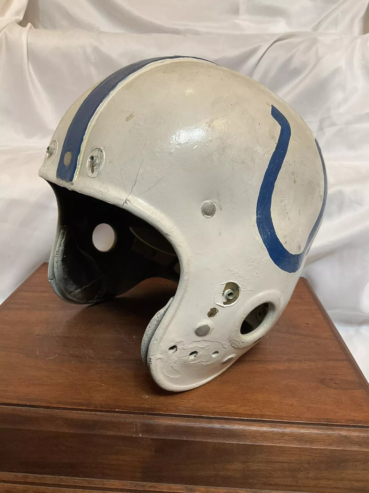 Vintage Original 1940s 1950s Riddell RT2 Football Helmet Custom Baltimore Colts WESTBROOKSPORTSCARDS