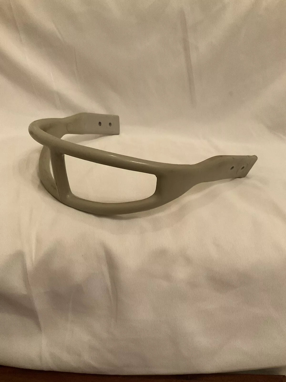 1960's Vintage ORIGINAL GRAY MacGregor 2-Bar Kra-Lite Facemask Suspension Helmet  WESTBROOKSPORTSCARDS