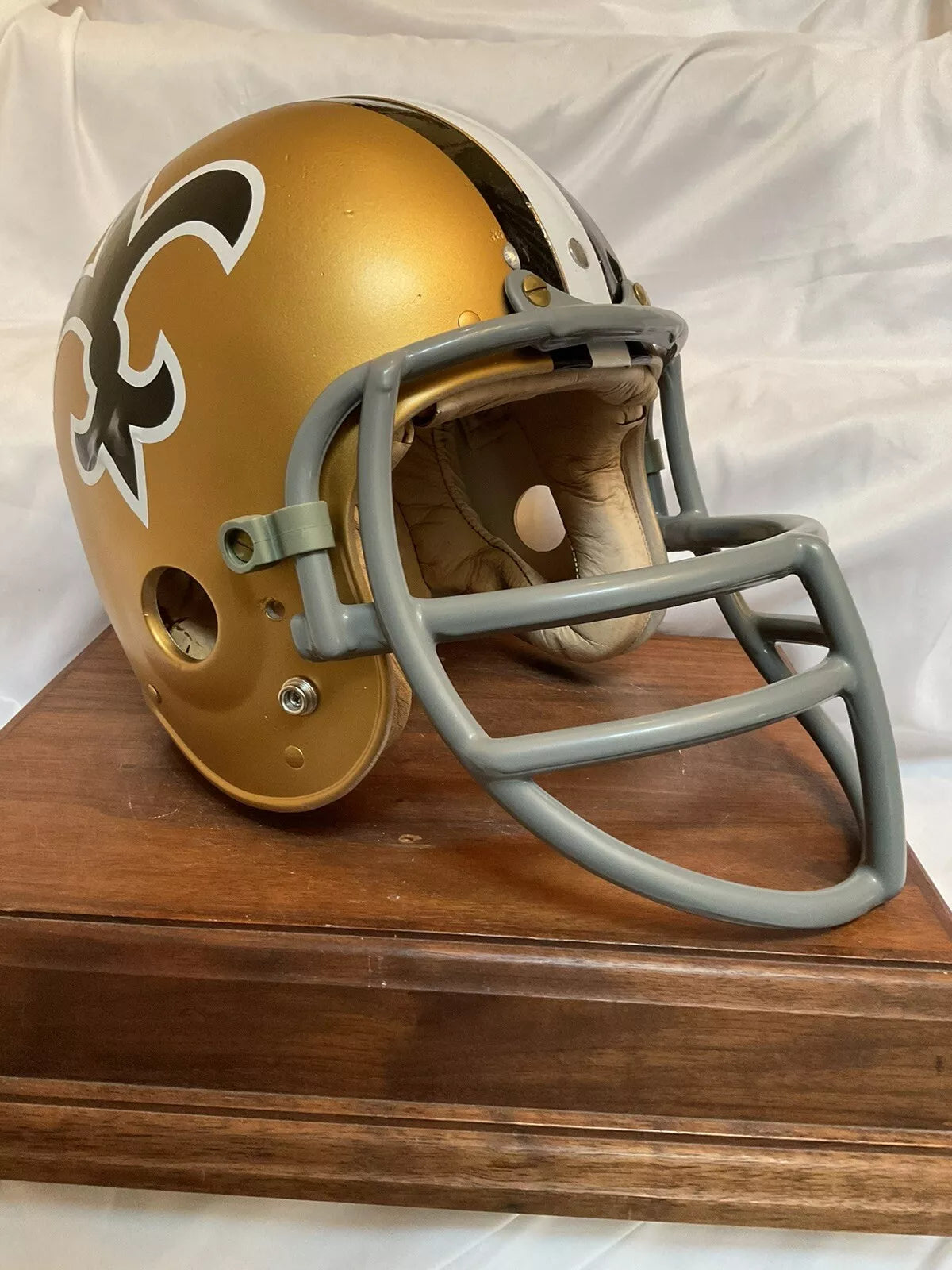 Original Vintage Wilson Football Helmet Custom New Orleans Saints JOP Facemask  WESTBROOKSPORTSCARDS