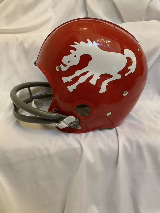 RK2 Style Suspension Football Helmet 1966 Custom Denver Broncos Crazy Horse  WESTBROOKSPORTSCARDS