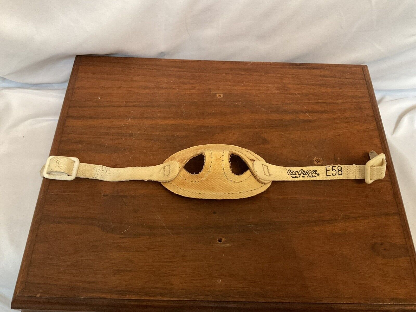 1960s MacGregor E58 Football Helmet Leather Chin Strap Pliable Condition  WESTBROOKSPORTSCARDS
