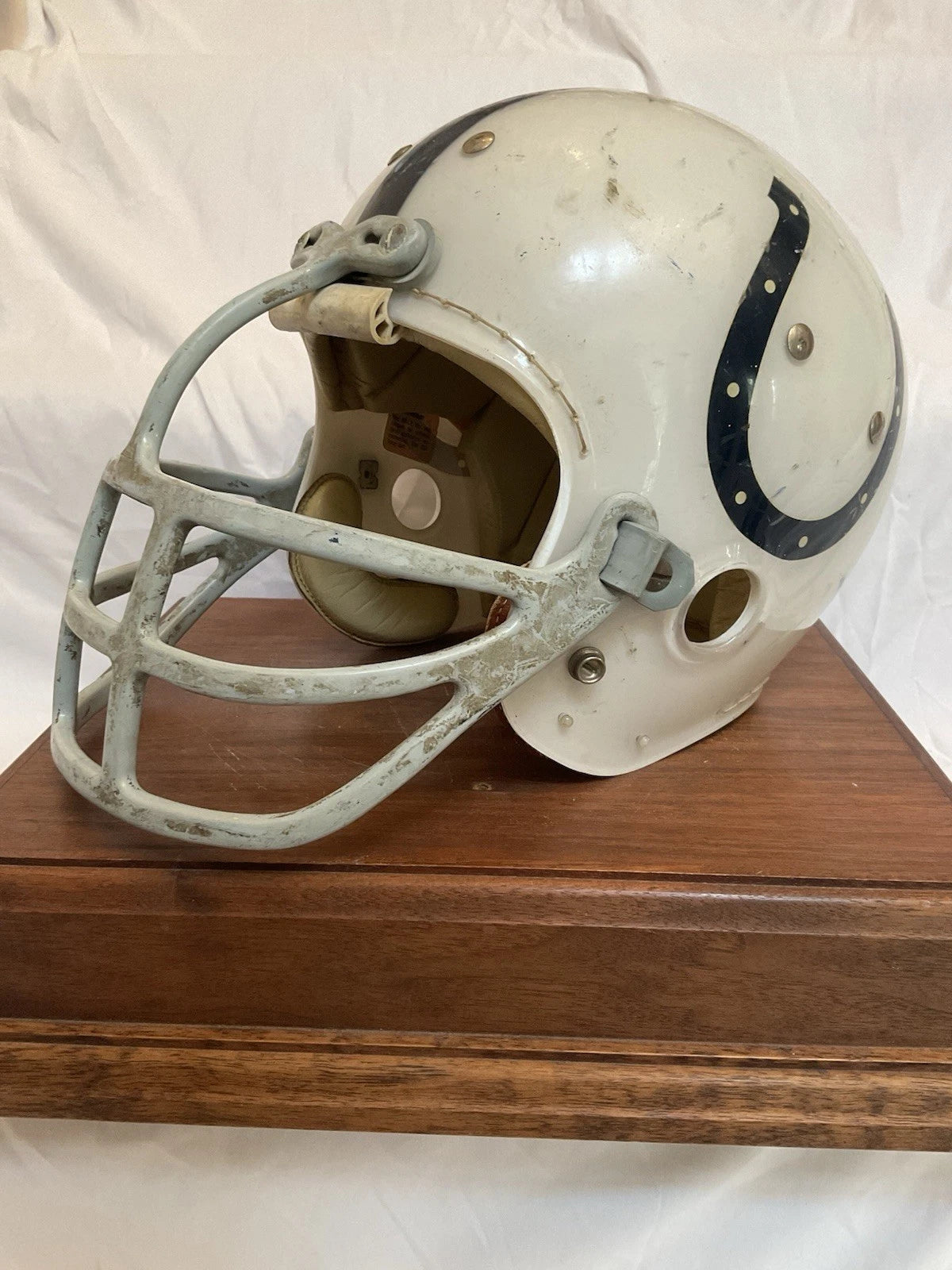 Baltimore Colts MacGregor 1960s Game Used Clear Shell Football Helmet WESTBROOKSPORTSCARDS