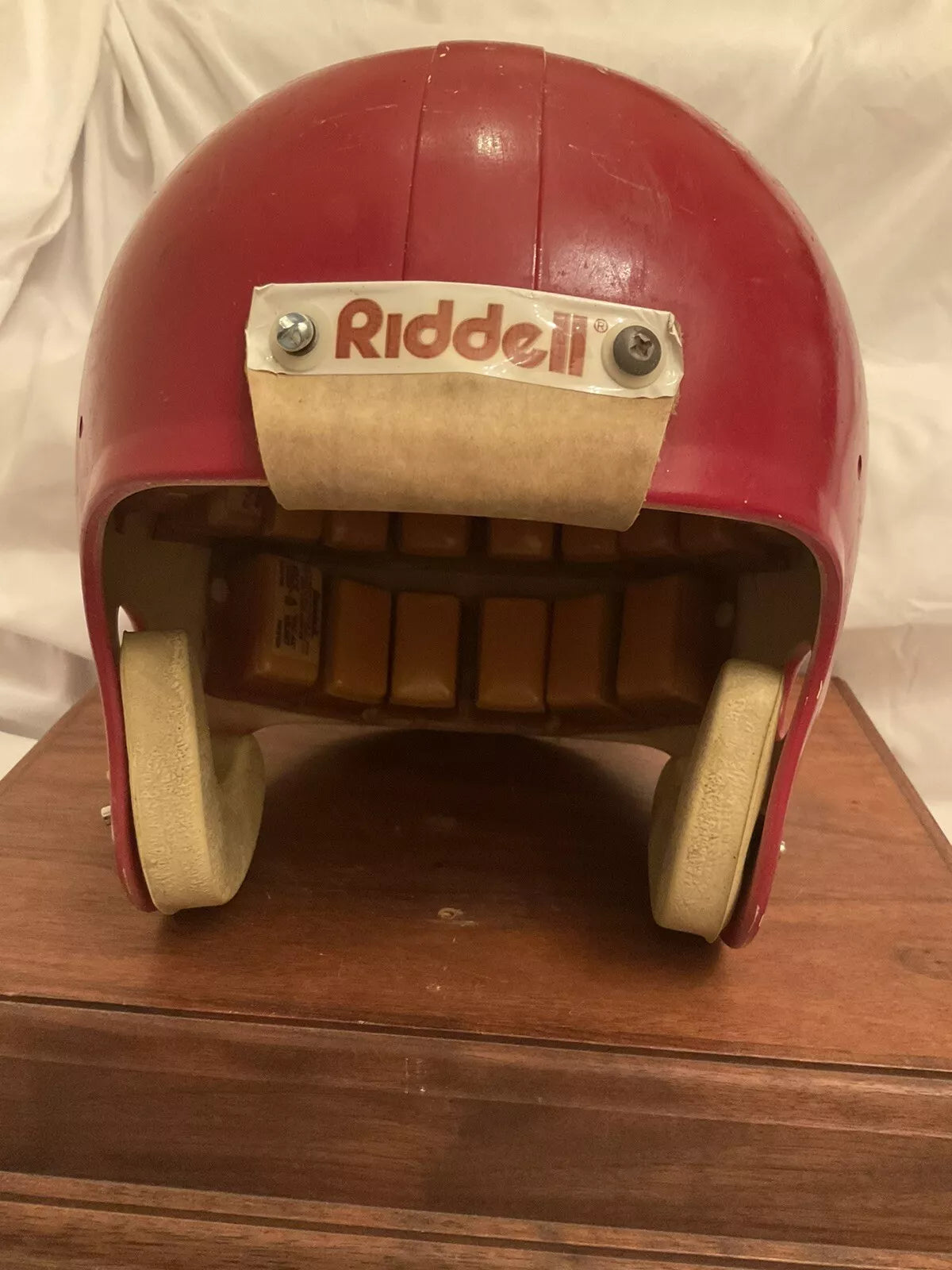 Vintage Original Riddell PAC44 1980 White Football Helmet Red Paint WESTBROOKSPORTSCARDS