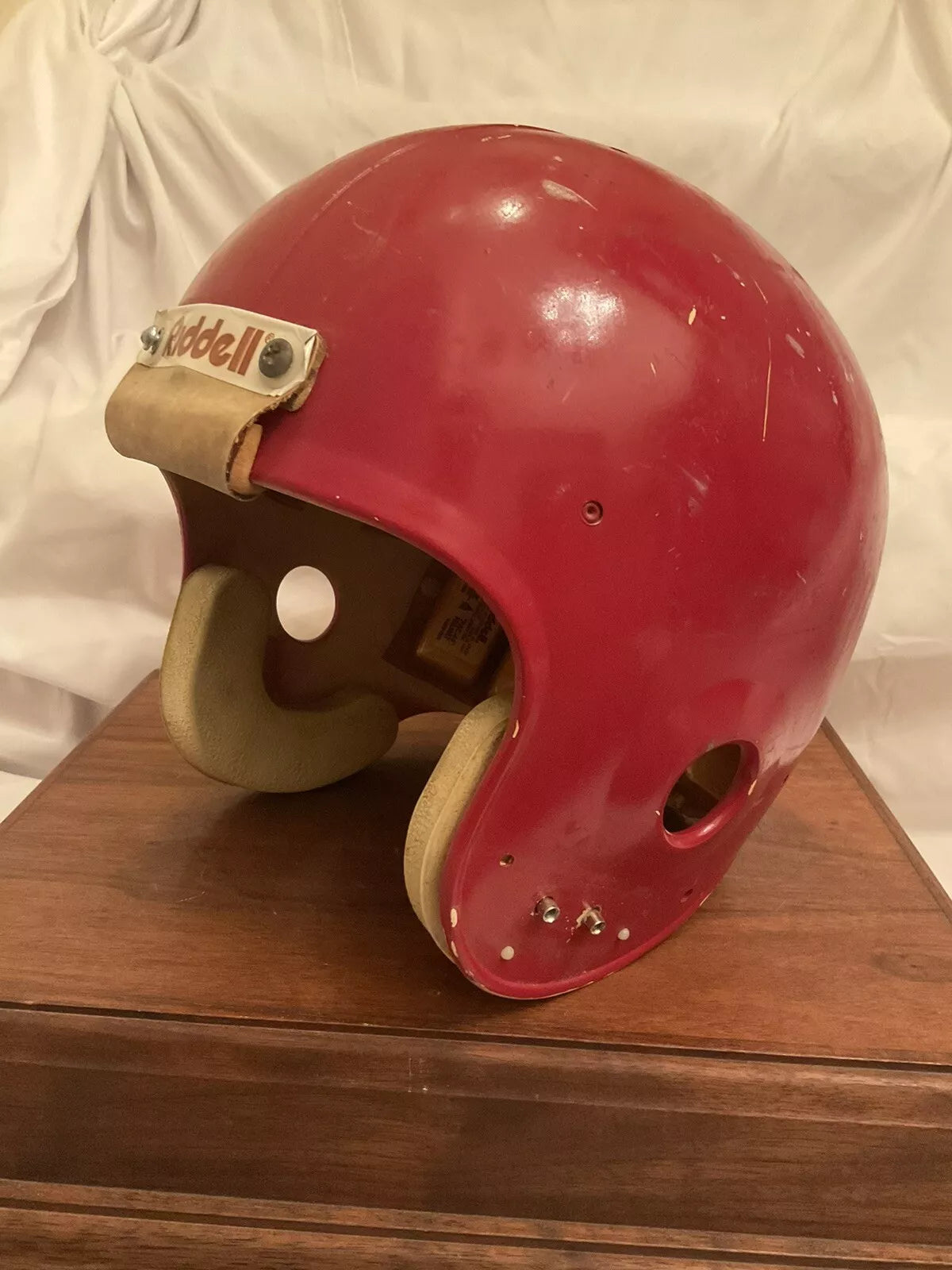 Vintage Original Riddell PAC44 1980 White Football Helmet Red Paint WESTBROOKSPORTSCARDS