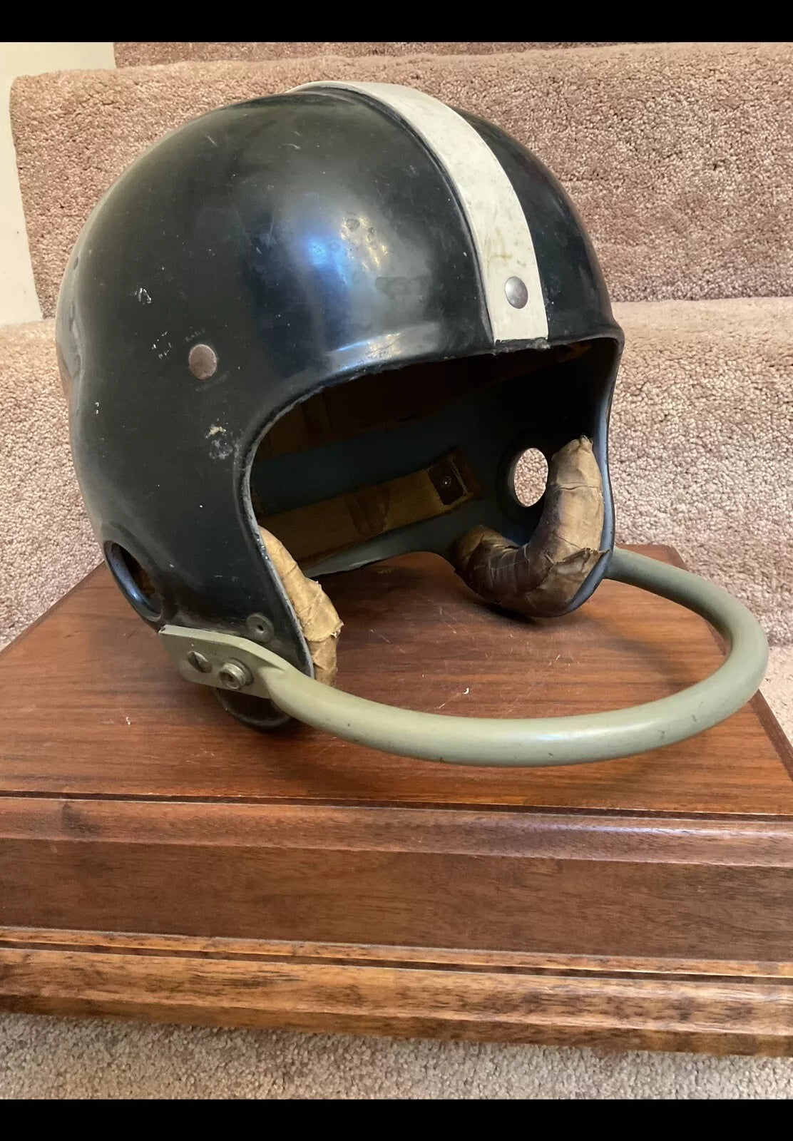 Riddell 1950s RT2 Football Helmet Black Under Clear Shell Vintage