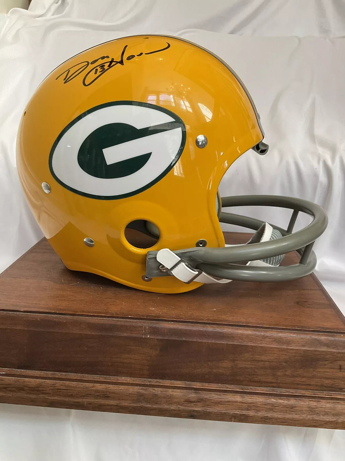 TK2 Style Football Helmet Custom Green Bay Packers Don Horn Autograph WESTBROOKSPORTSCARDS