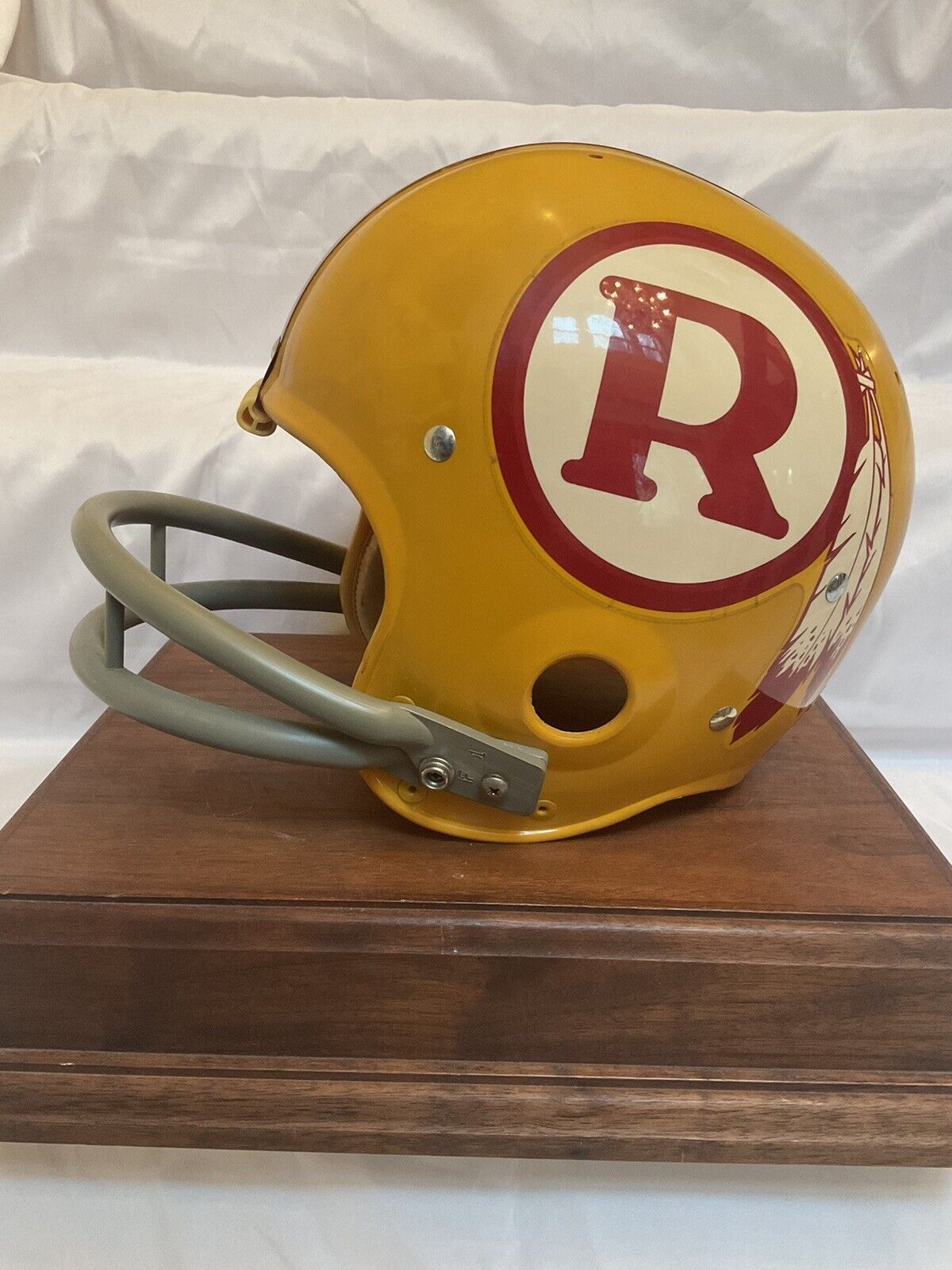 Original Riddell 1971 Washington Redskins Kra-Lite TK2 Game Football Helmet-Chris Hanburger  WESTBROOKSPORTSCARDS   