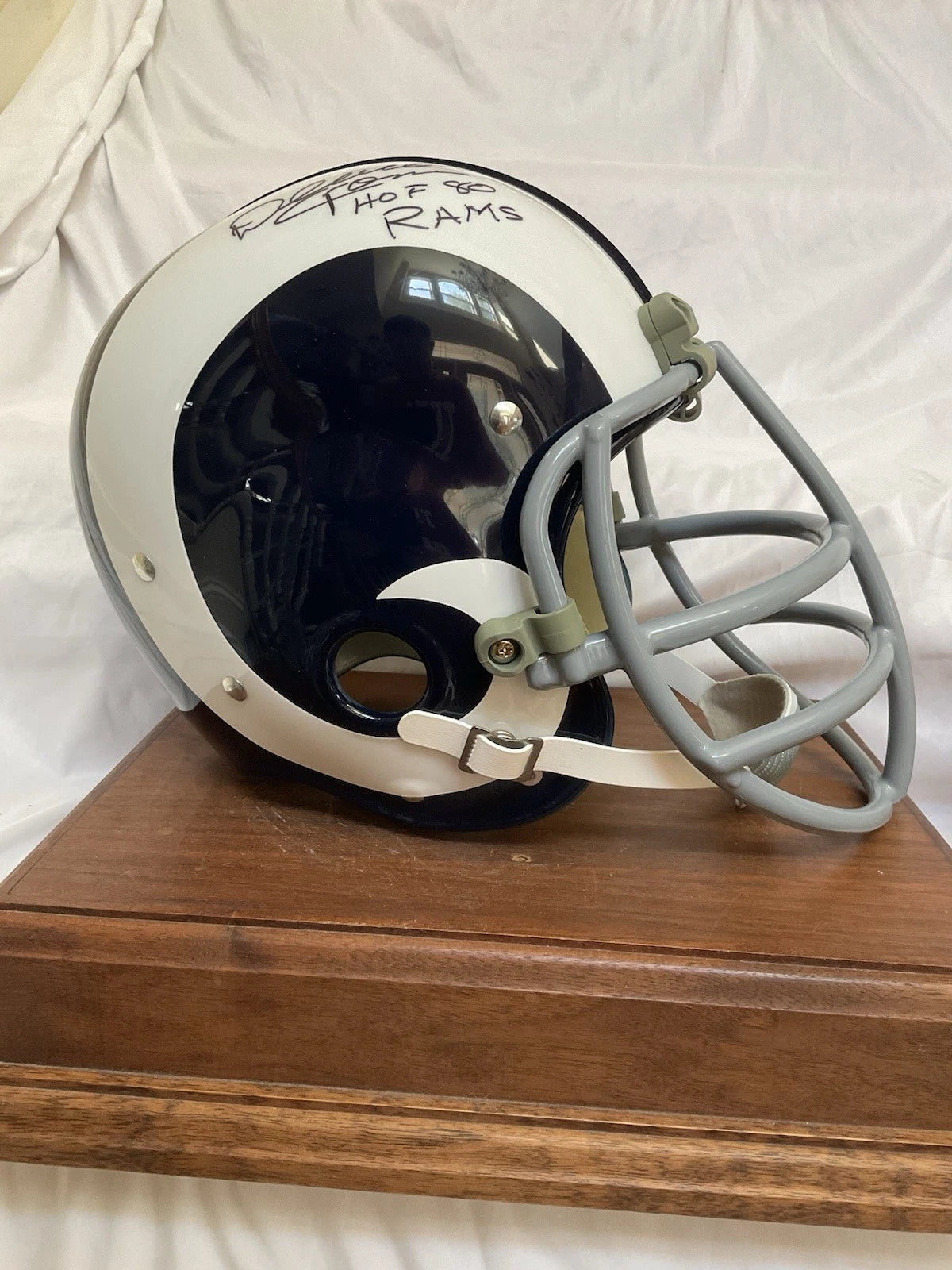 Riddell Kra-Lite RK2 Football Helmet Los Angeles Rams Deacon Jones Autographed WESTBROOKSPORTSCARDS