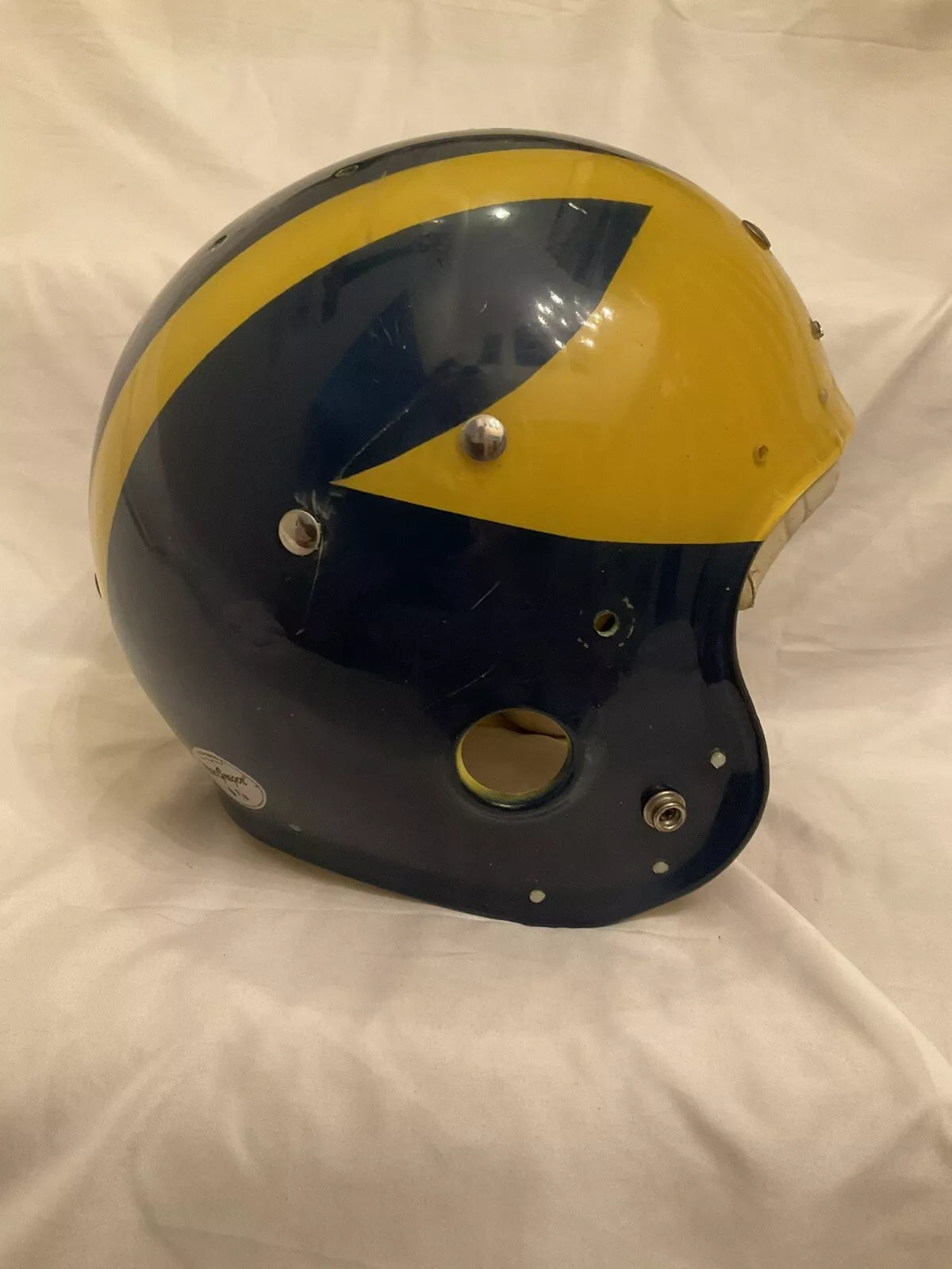 Vintage MacGregor Game Used Clear Shell Football Helmet Michigan Wolverines ?  WESTBROOKSPORTSCARDS