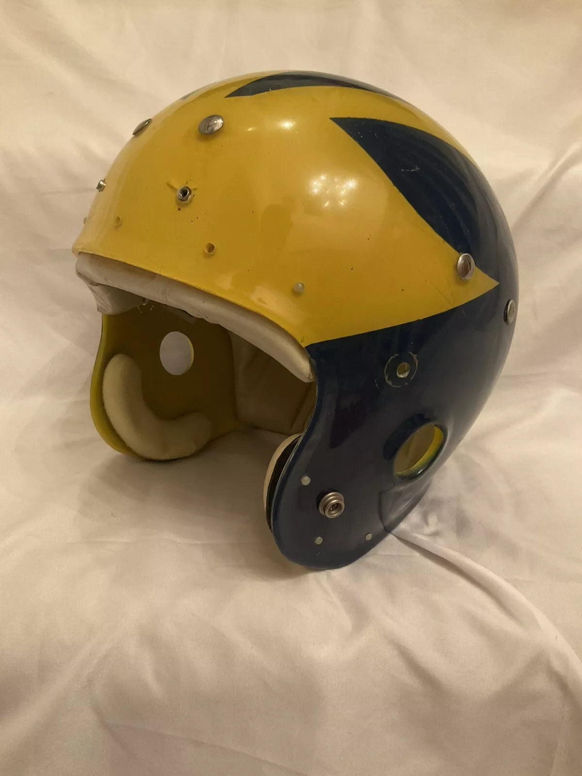 Vintage MacGregor Game Used Clear Shell Football Helmet Michigan Wolverines ?  WESTBROOKSPORTSCARDS