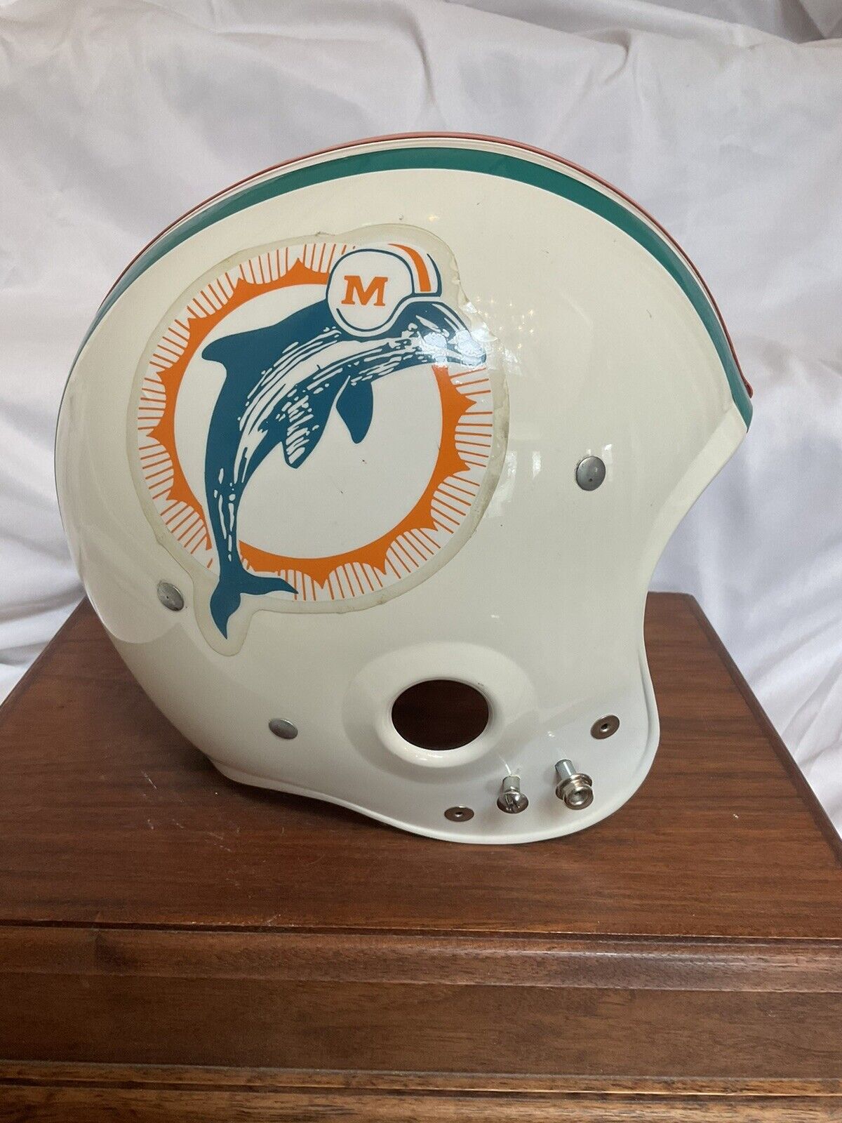 Vintage Riddell TK Football Helmet Shell 1974 Miami Dolphins  WESTBROOKSPORTSCARDS   