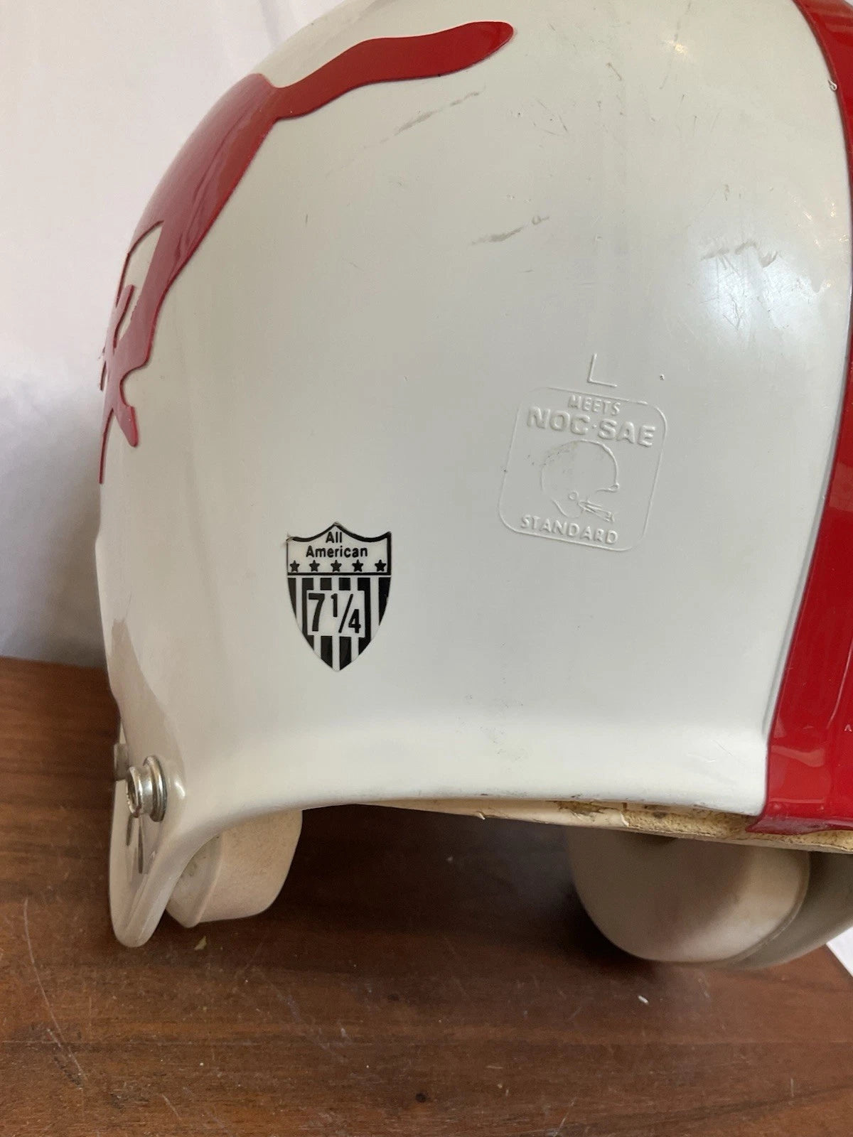MaxPro Size 7 3/8 Game Used White Shell Football Helmet WESTBROOKSPORTSCARDS