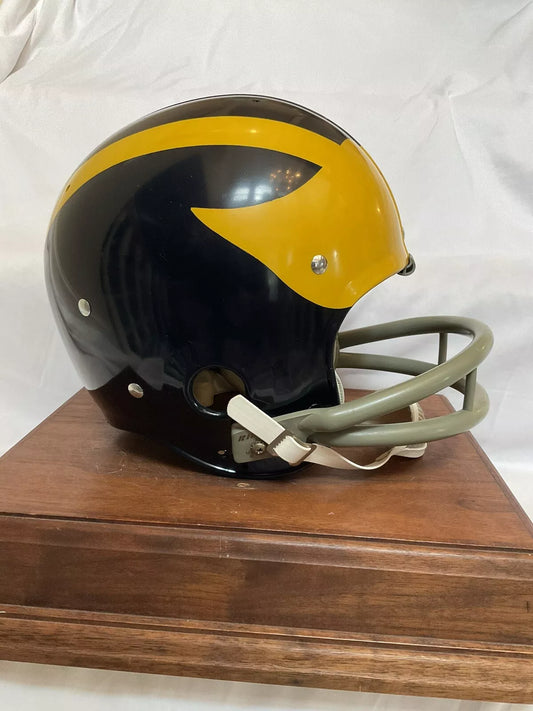 Original Riddell 1969 Michigan Wolverines Kra-Lite TK2 Game Football Helmet  WESTBROOKSPORTSCARDS
