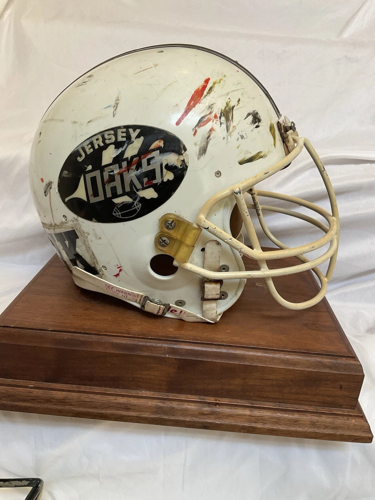 Vintage Riddell WD-1 New Jersey Oaks 1984 Game Used Football Helmet WESTBROOKSPORTSCARDS