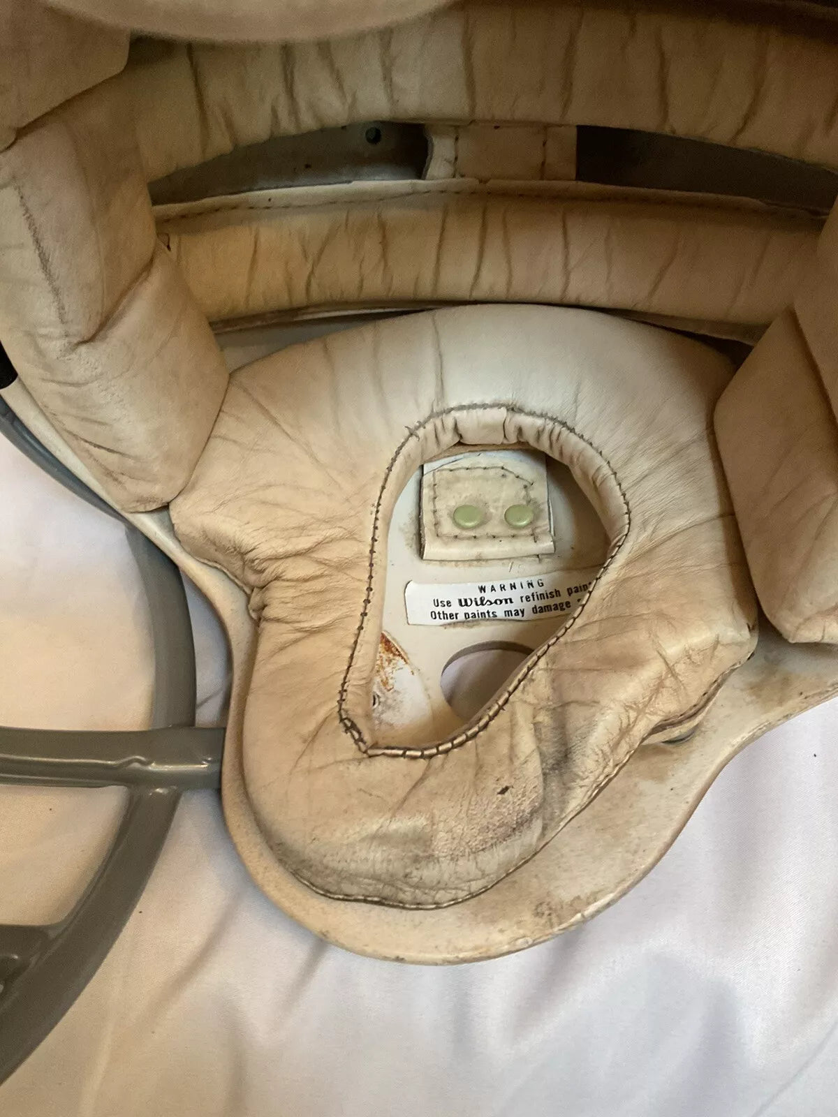 Original Vintage Wilson Football Helmet Custom New Orleans Saints JOP Facemask  WESTBROOKSPORTSCARDS