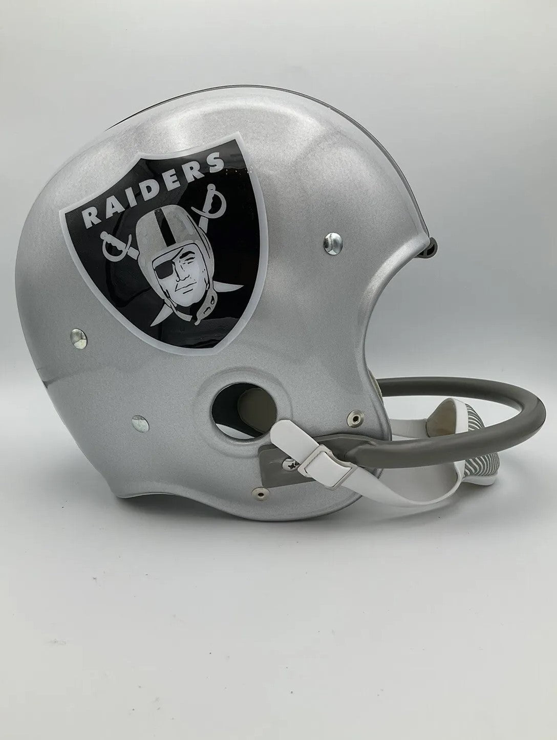 chrome raiders football helmet RK Vintage Style Oakland Raiders Football Helmet- Fred Biletnikoff – WESTBROOKSPORTSCARDS