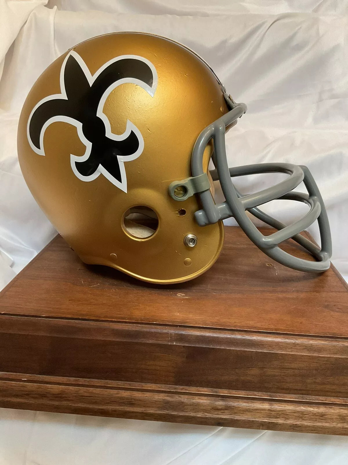 Original Vintage Wilson Football Helmet Custom New Orleans Saints JOP Facemask WESTBROOKSPORTSCARDS