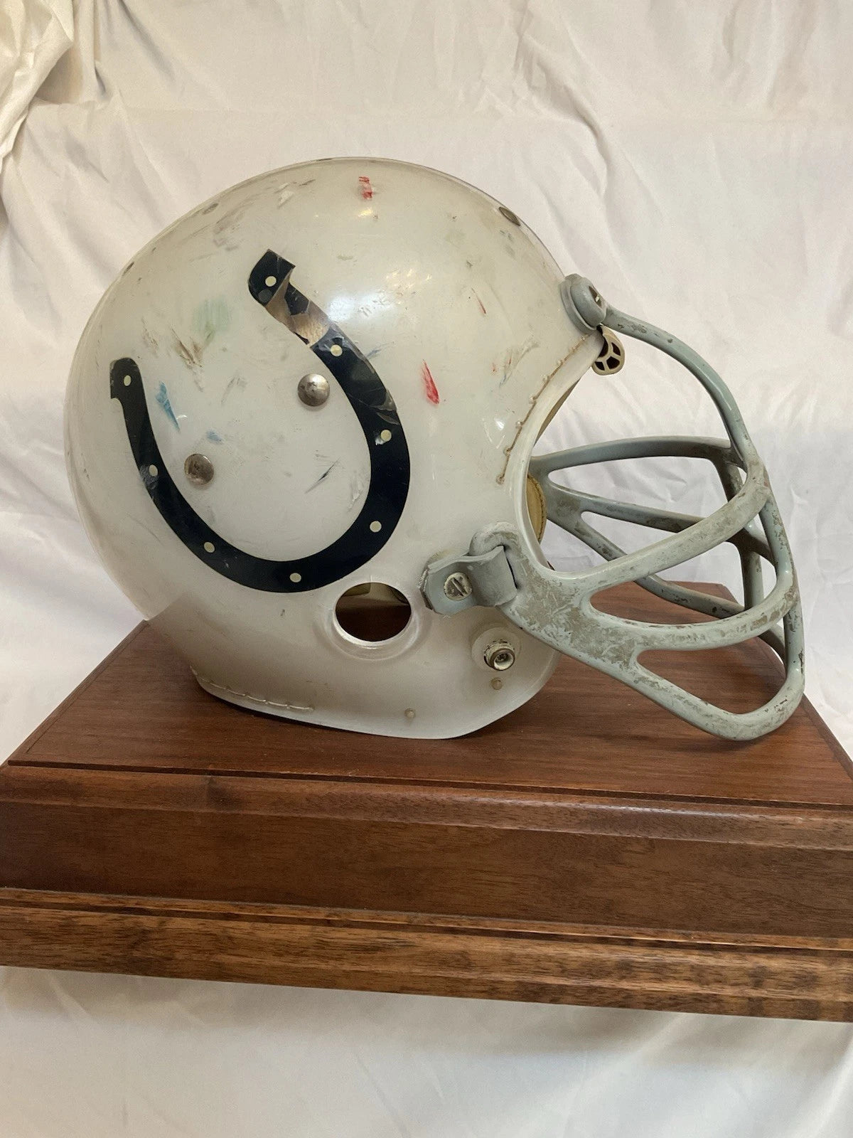 Baltimore Colts MacGregor 1960s Game Used Clear Shell Football Helmet WESTBROOKSPORTSCARDS