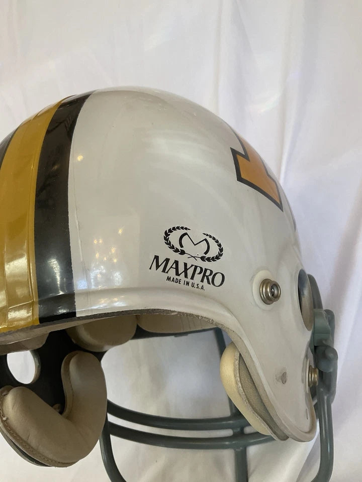 Maryland Terrapins MaxPro Kineomatic-21 Game Used Clear Shell Football Helmet WESTBROOKSPORTSCARDS