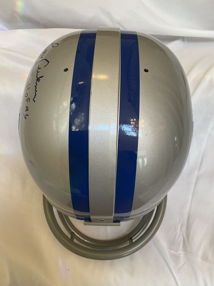 Riddell Kra-Lite RK2 Football Helmet 1967 Detroit Lions Lou Creekmur Autographed  WESTBROOKSPORTSCARDS   